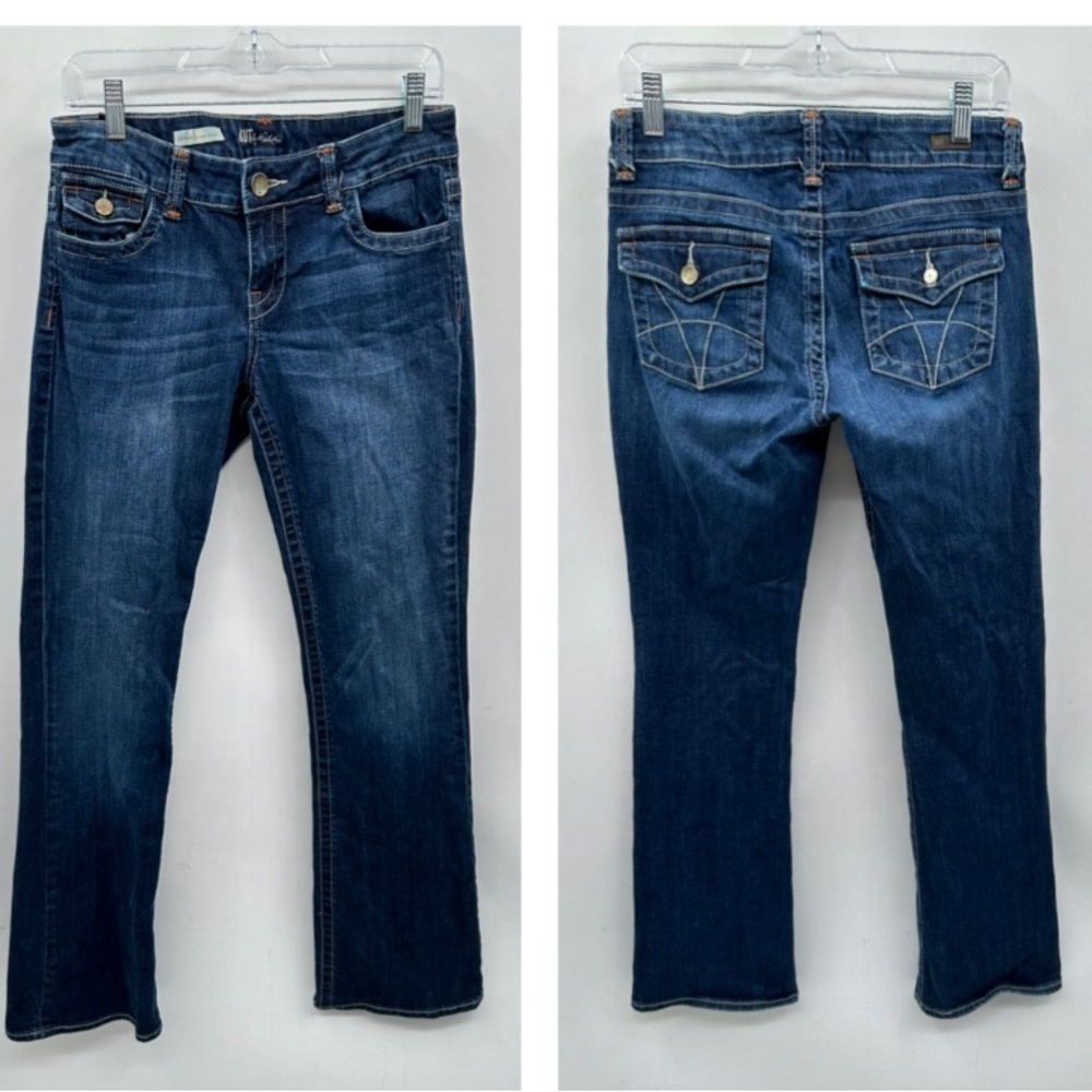 KUT FROM THE KLOTH Natalie low-rise distressed cotton-spandex bootcut jean Y2K